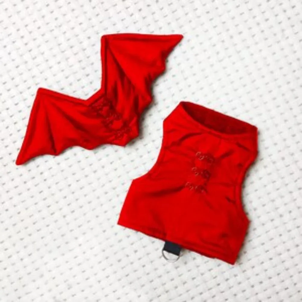 Red Dragon / Dracula / Vampire Cat Walking Harness Escape-proof Removable Wings